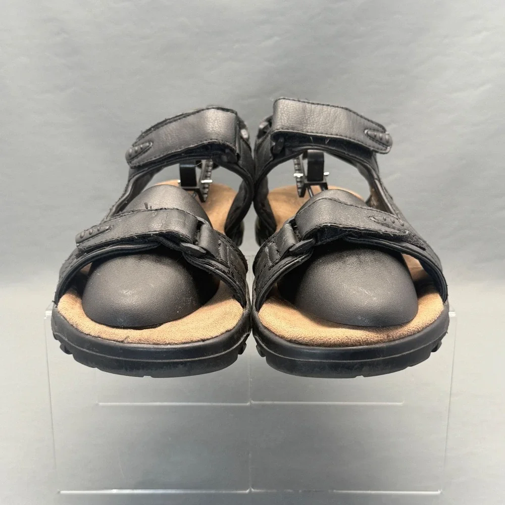 Croft & Barrow Sandals Shoes Mens Size 12M Brown Hook Loop Strap Comfort